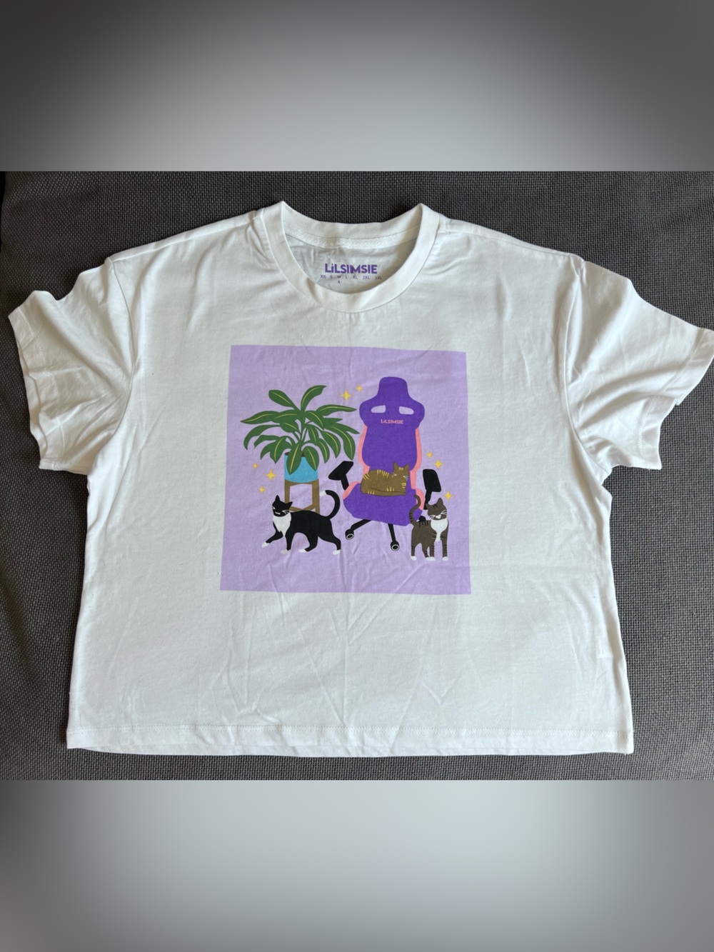 Lilsimsie Merch White Graphic Short Sleeve Tee